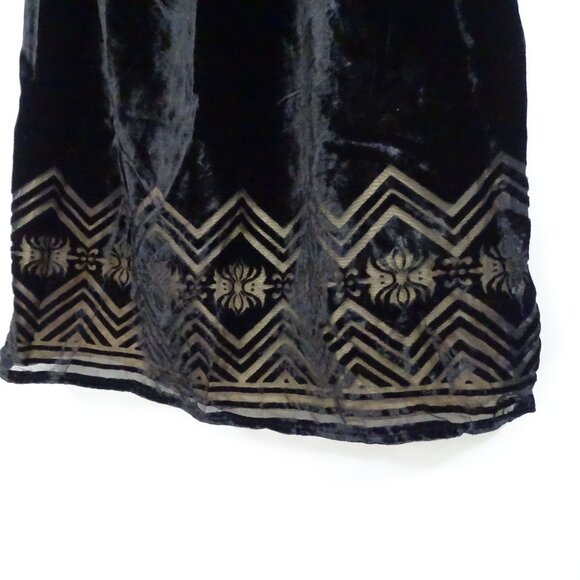 Vintage Victor Costa Occasion Black Velvet Skirt Zigzag Hem Women Size XS NEW - Picture 2 of 11